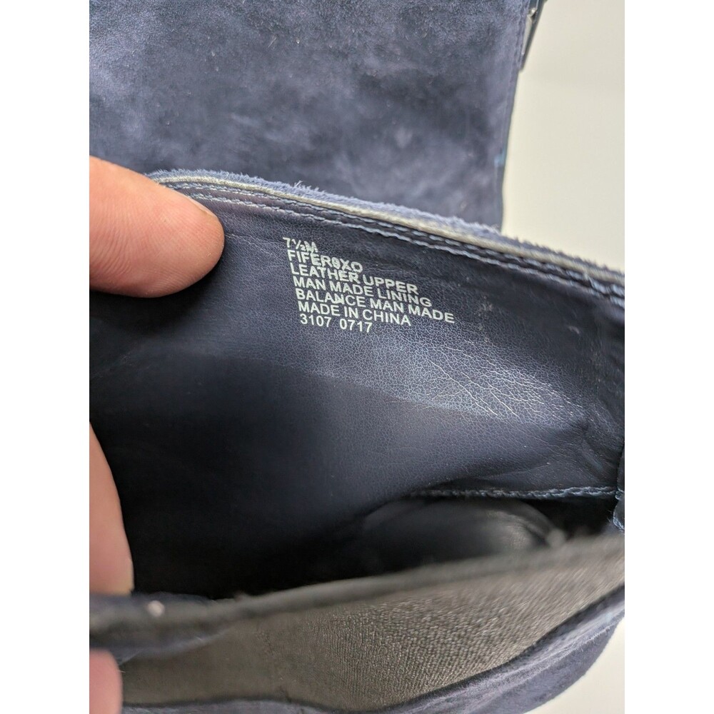 Nine West Fifer Navy Blue Suede Ankle Booties Woman's 7.5M Stiletto Pointed Toe - Picture 7 of 7
